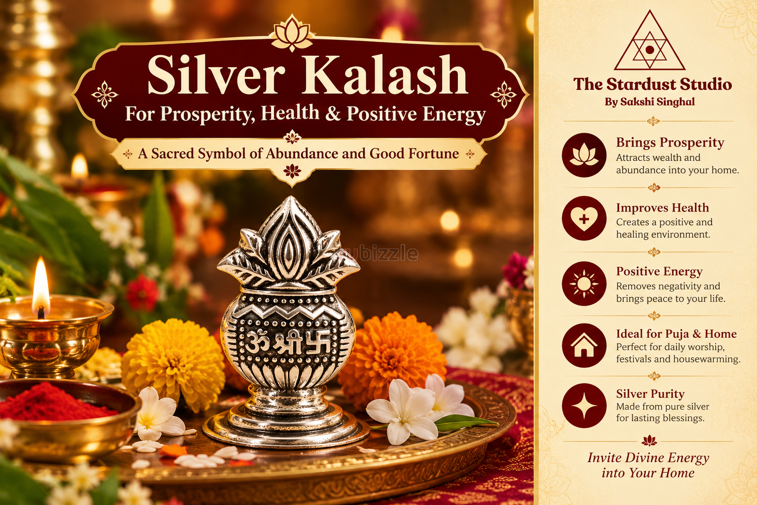 Buy Pure Silver Kalash Online at Best Price | The Stardust Studio