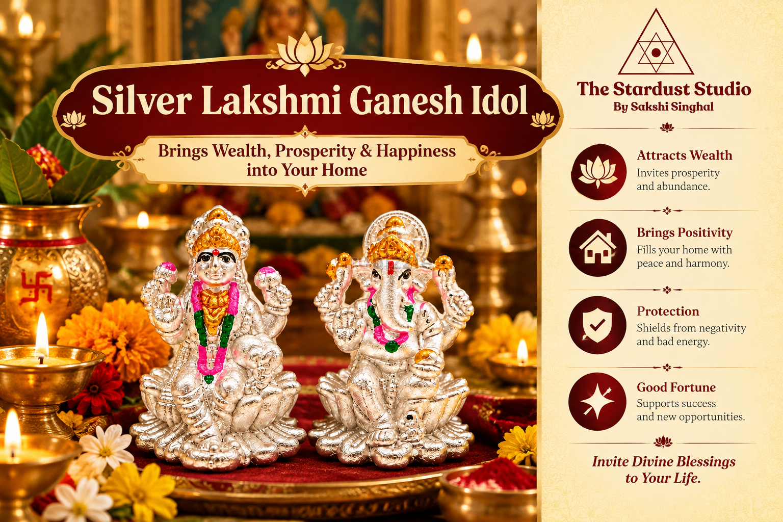 Buy Silver Lakshmi Ganesh Idol Online at Best Price