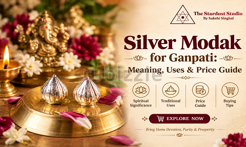 Buy Pure Silver Modak Online at Best Price | The Stardust Studio