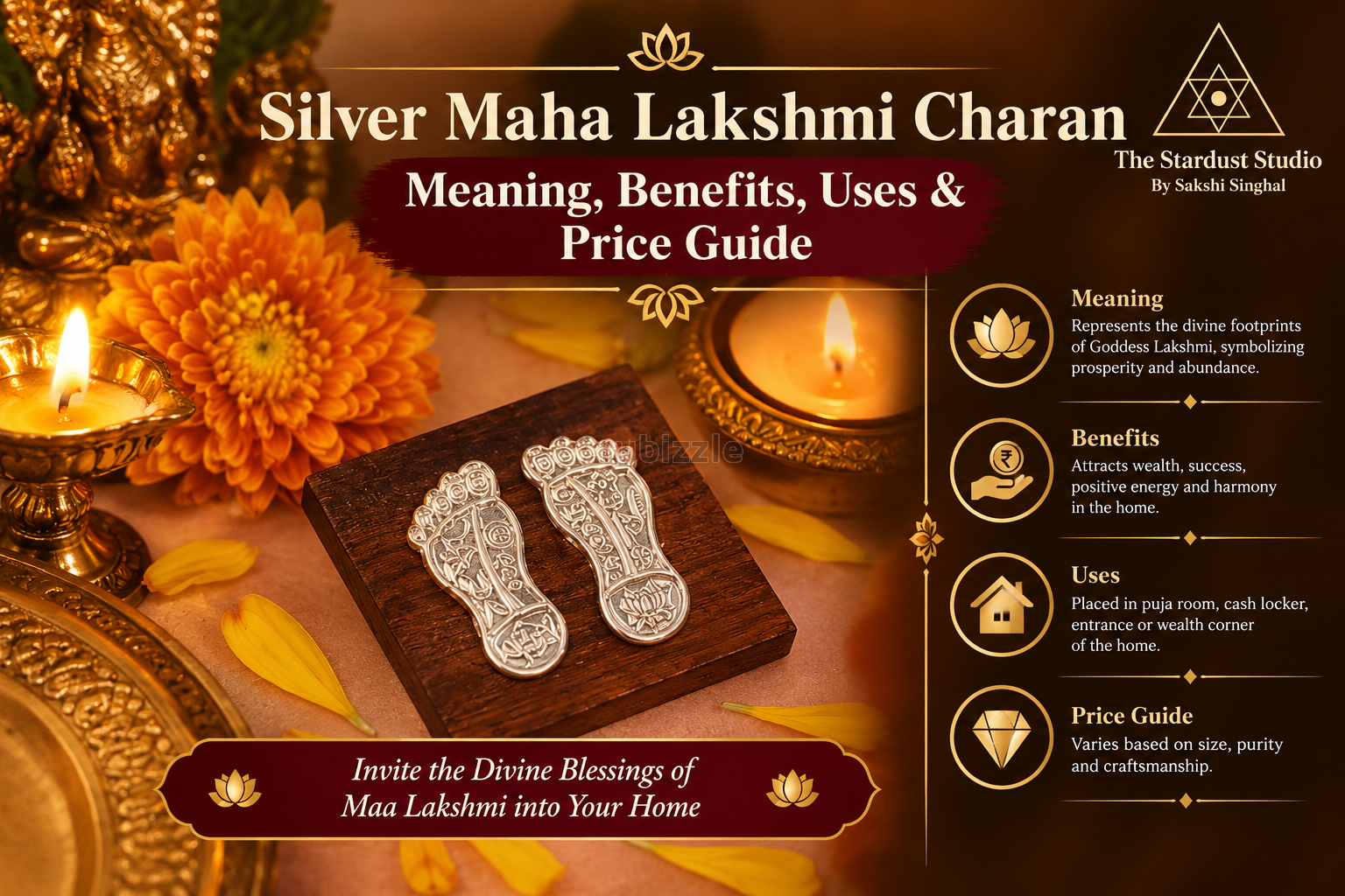 Shop Silver Maha Lakshmi Charan Online at Best Price | The Stardust St