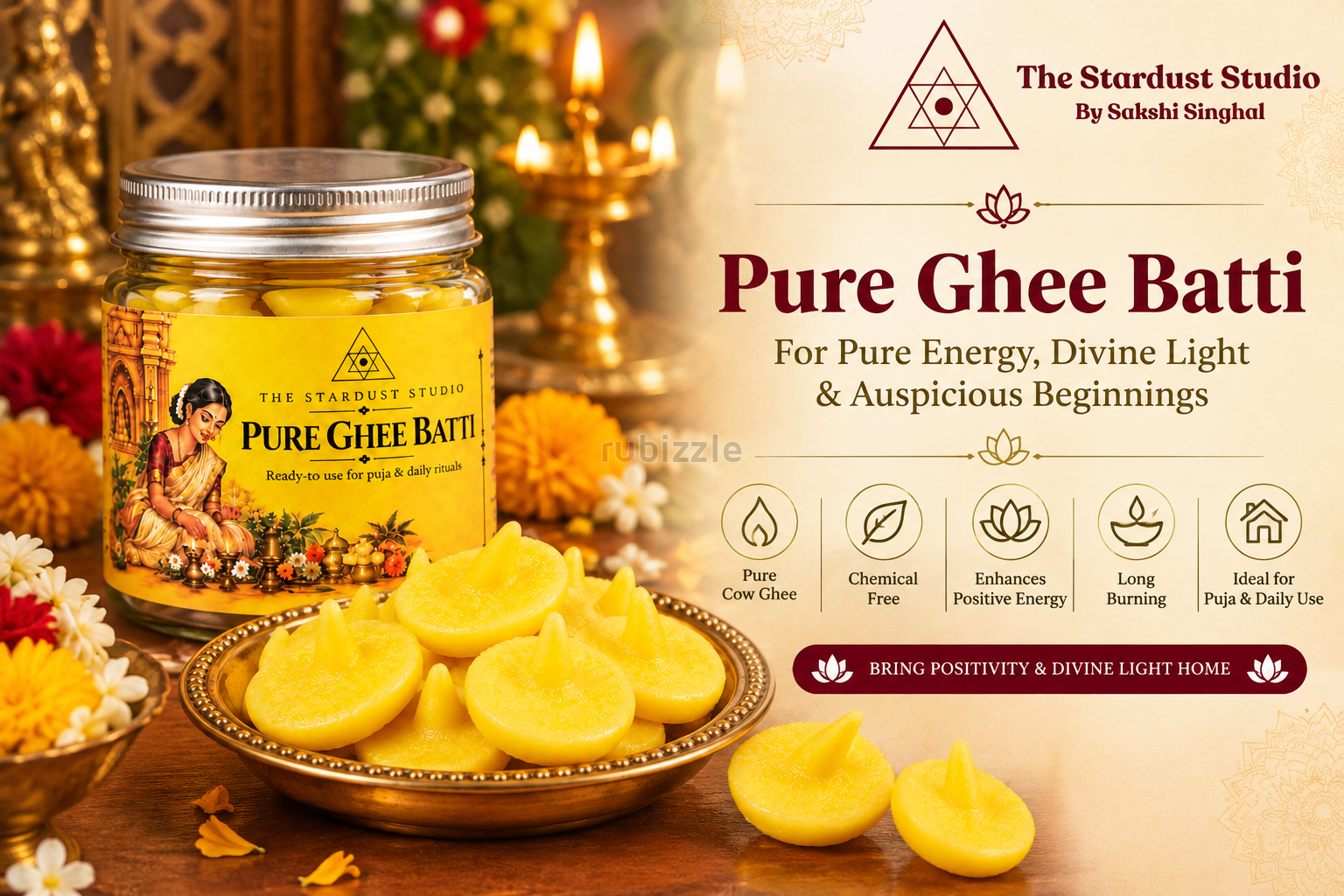Shop Pure Ghee Batti for Pooja at Best Price | The Stardust Studio