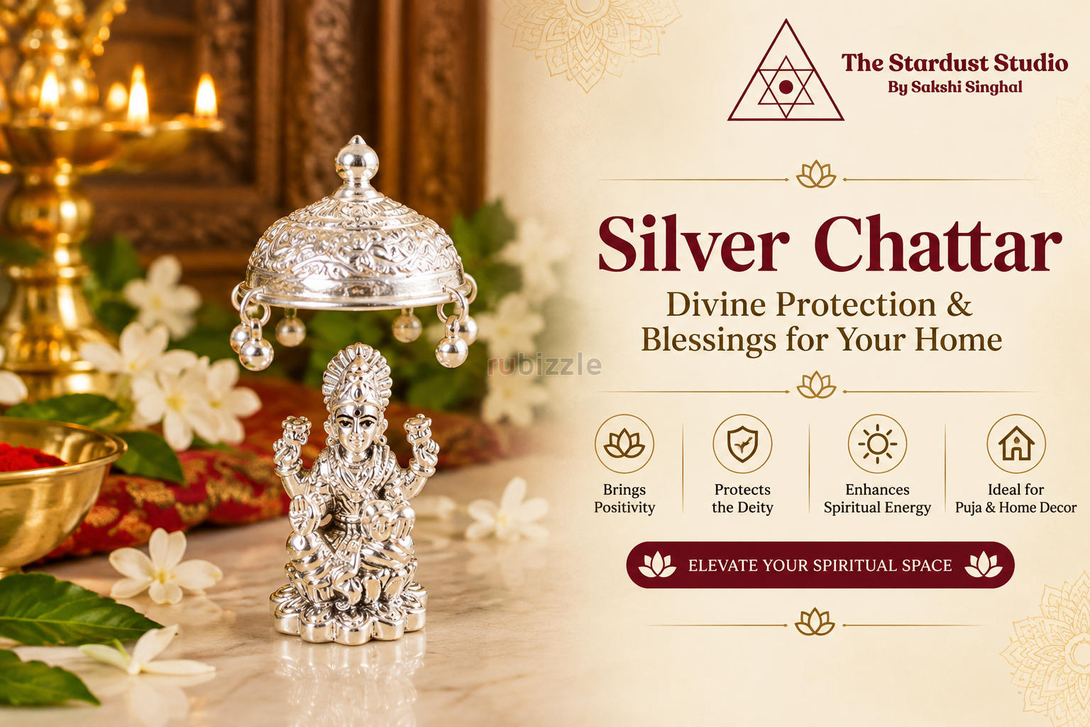Buy Pure Silver Chattar Online at Best Price | The Stardust Studio